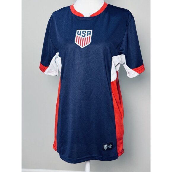 NEW USA Womens S Soccer Federation Navy Short-Sleeve Jersey Official Licensed - Picture 4 of 12